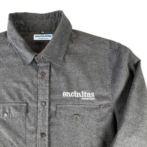 Encinitas Surfboards Mens‎ XXL Charcoal Gray Flannel Button Down Shirt
